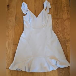 Aidan Mattox White Cocktail Dress 8 Costal Feminine Summer Beach Sun Ruffles